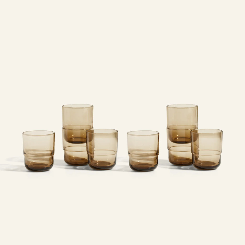 Short Night + Day Glasses Small Glass Tumblers Glassware Decorations Accessories