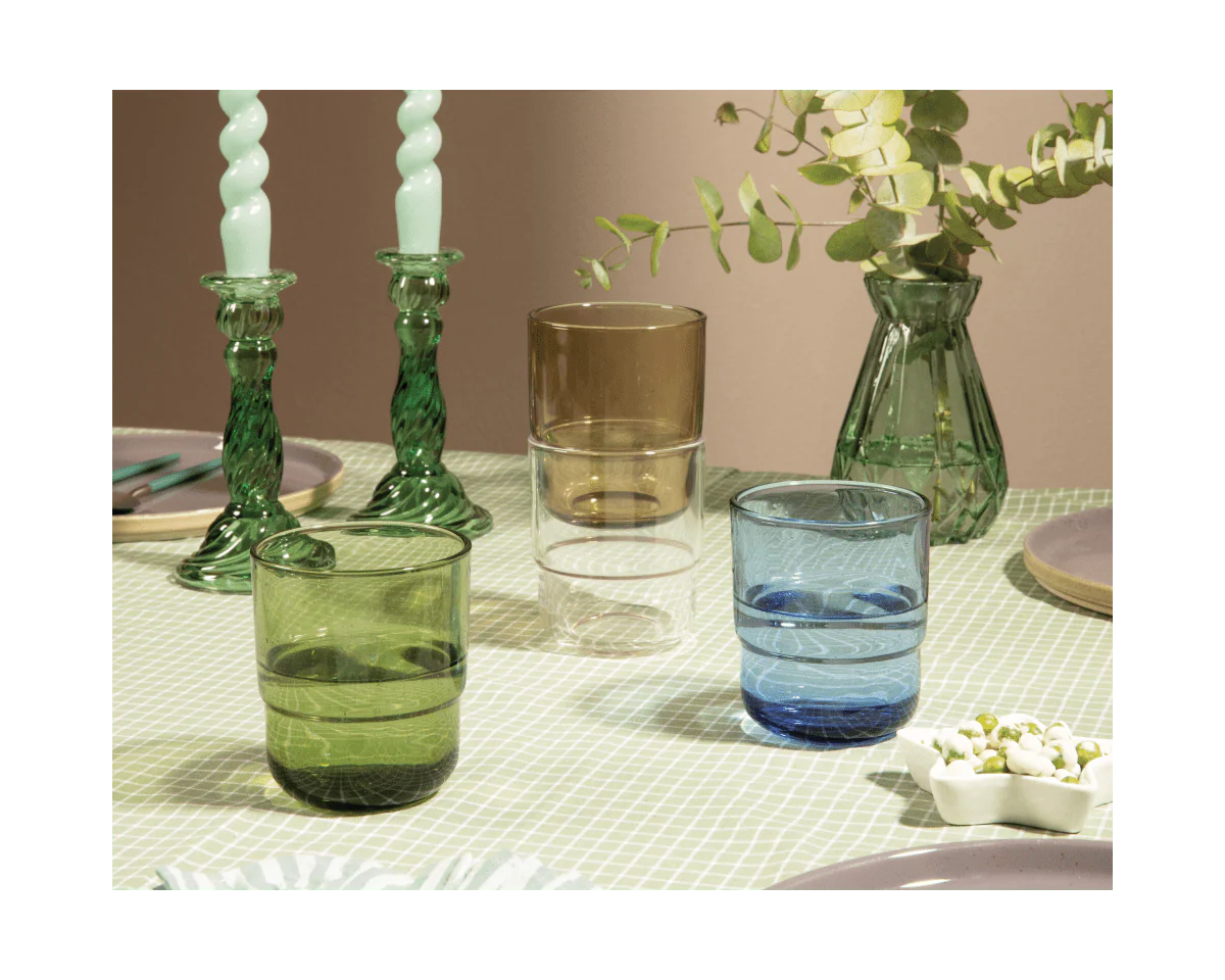 Short Night + Day Glasses Small Glass Tumblers Glassware Decorations Accessories