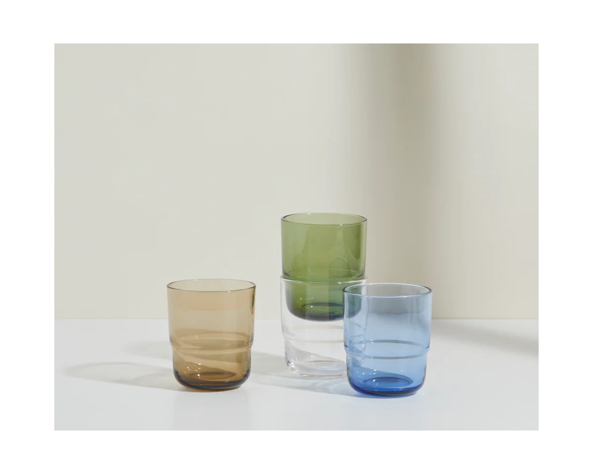 Short Night + Day Glasses Small Glass Tumblers Glassware Decorations Accessories