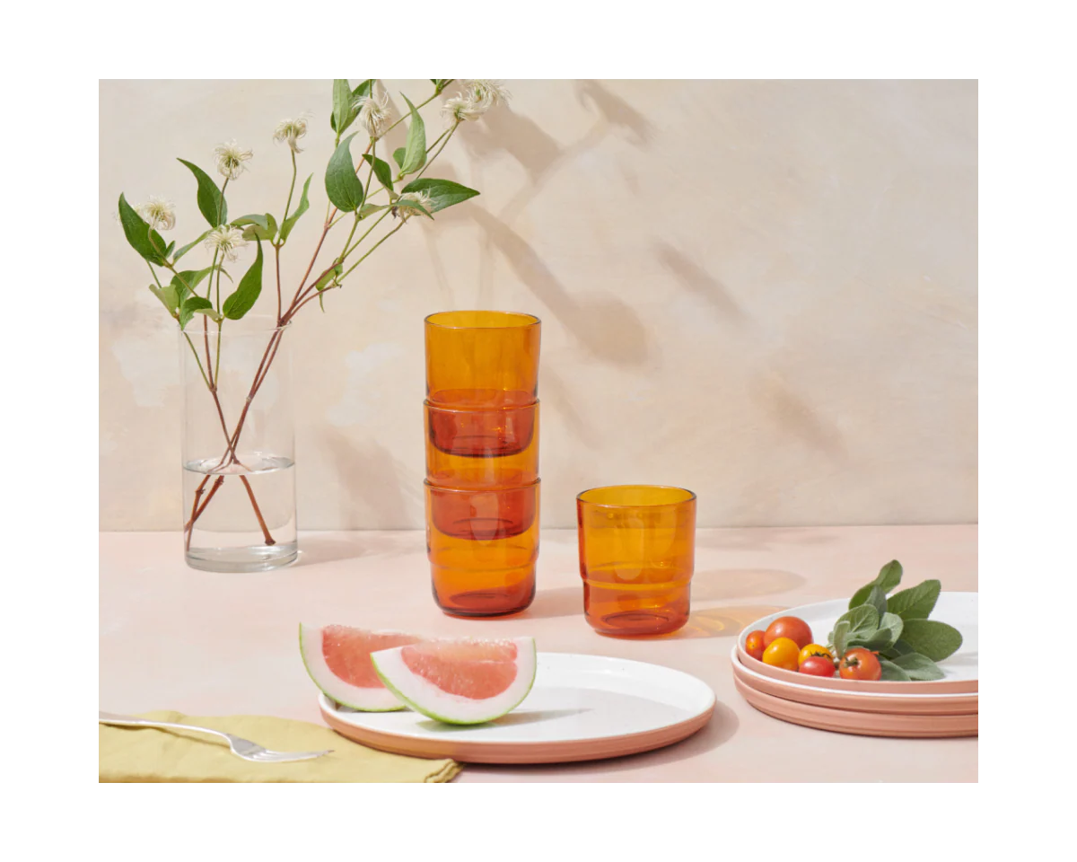 Short Night + Day Glasses Small Glass Tumblers Glassware Decorations Accessories