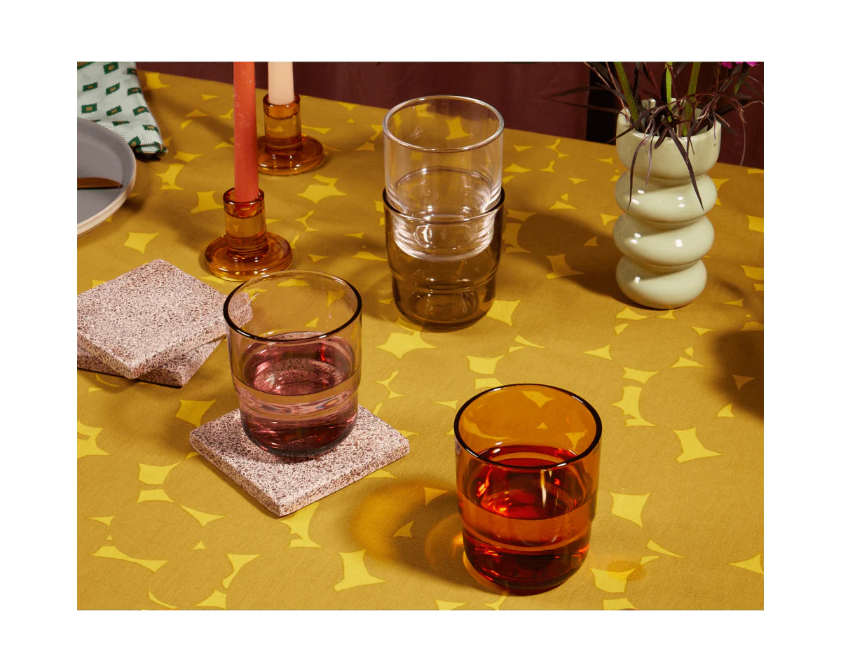 Short Night + Day Glasses Small Glass Tumblers Glassware Decorations Accessories