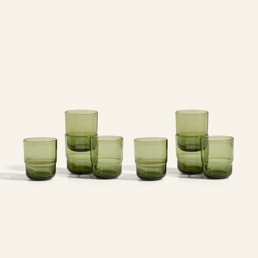 Short Night + Day Glasses Small Glass Tumblers Glassware Decorations Accessories