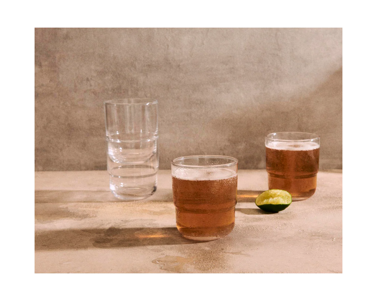 Short Night + Day Glasses Small Glass Tumblers Glassware Decorations Accessories