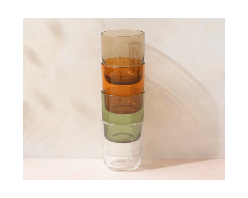 Short Night + Day Glasses Small Glass Tumblers Glassware Decorations Accessories