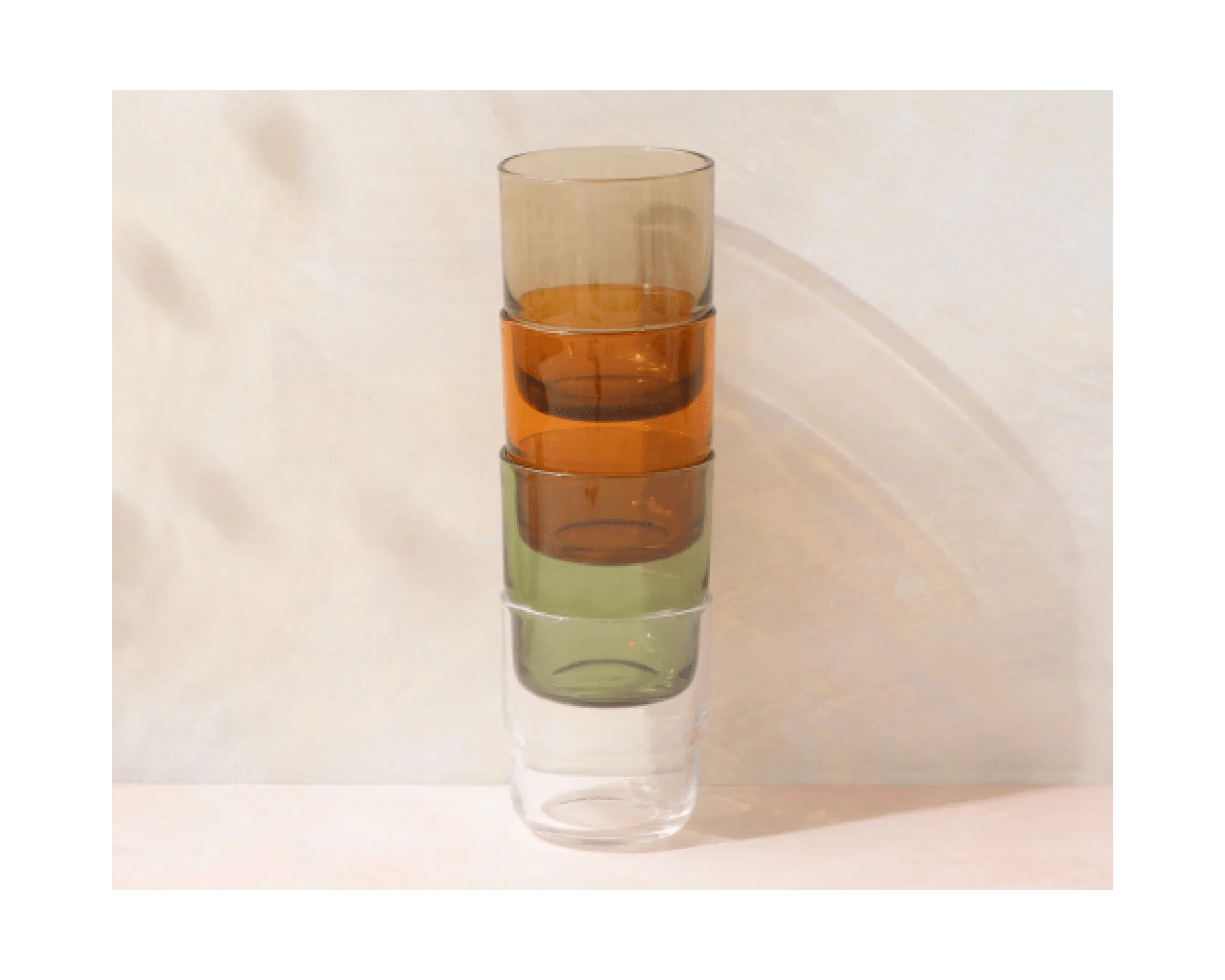 Short Night + Day Glasses Small Glass Tumblers Glassware Decorations Accessories