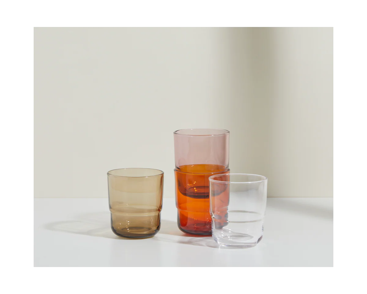 Short Night + Day Glasses Small Glass Tumblers Glassware Decorations Accessories
