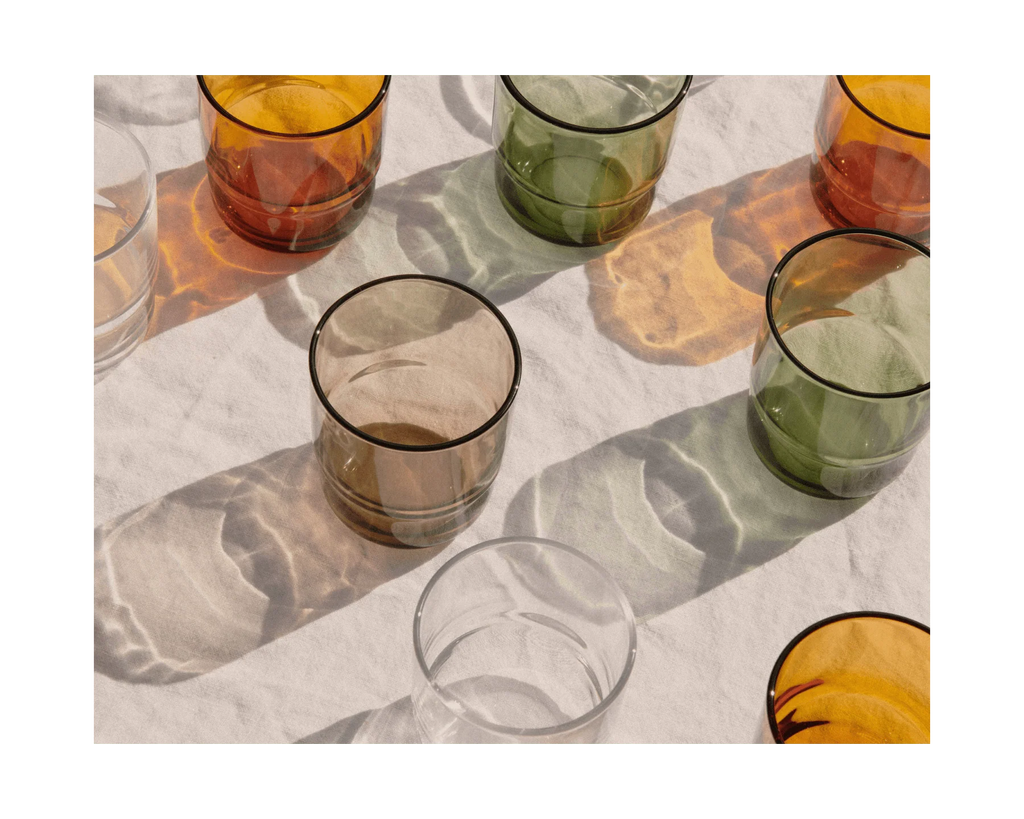 Short Night + Day Glasses Small Glass Tumblers Glassware Decorations Accessories