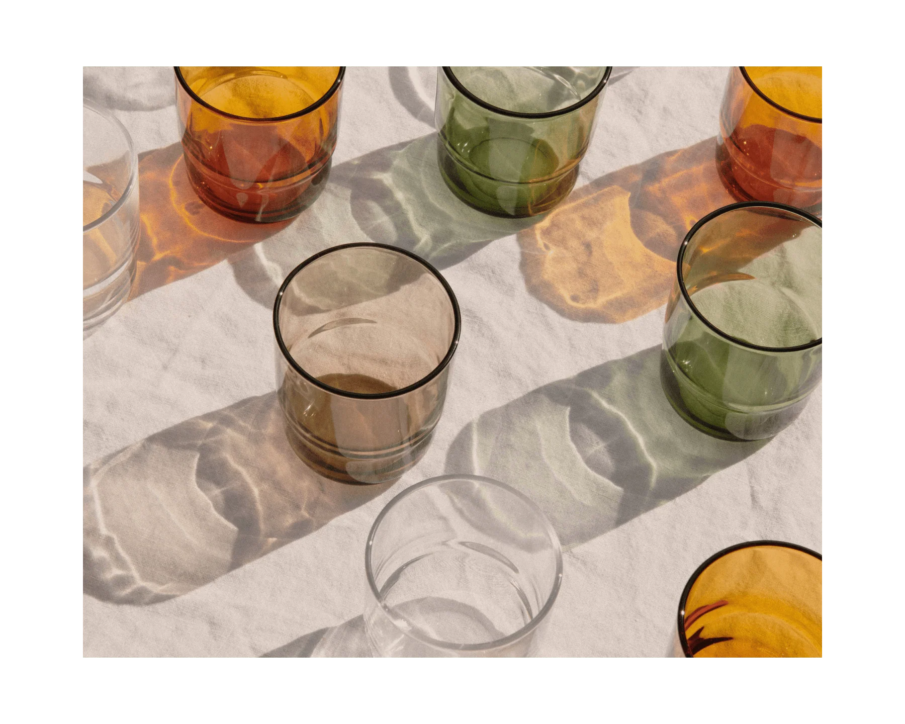 Short Night + Day Glasses Small Glass Tumblers Glassware Decorations Accessories